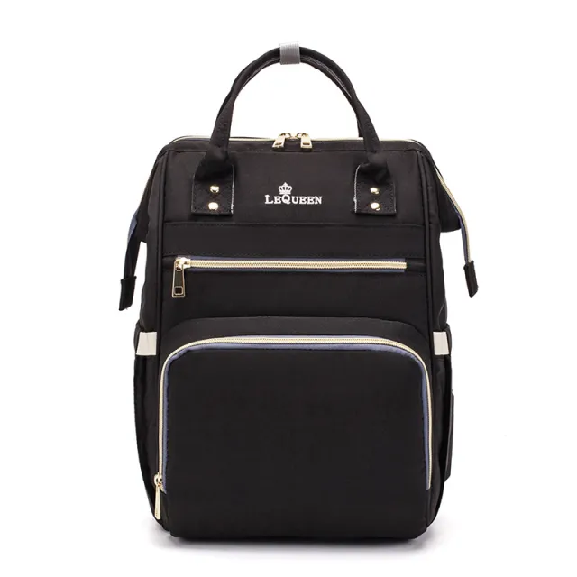 Mammy Bag Oxford Fabric Backpack, Portable Holding Bag, Multi Function, Large Capacity Waterproof Mother And Baby Bag Black - Shop at LoveMi