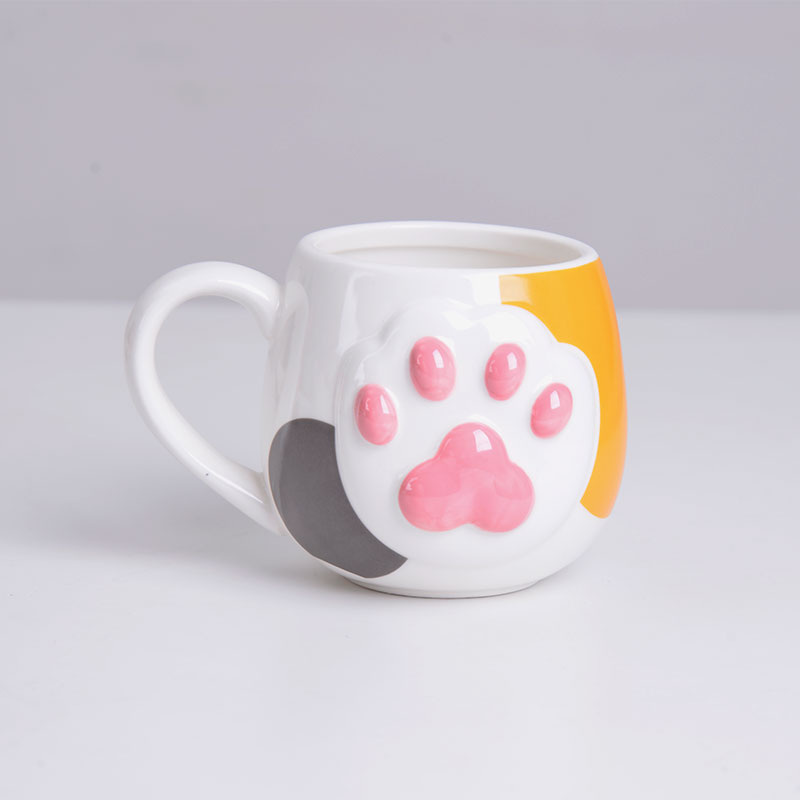 Simple Japanese Cat Claw Cup Cute Cute Claw Shape Water Cup Long Plate Dessert Plate Creative Fashion High Value Cup