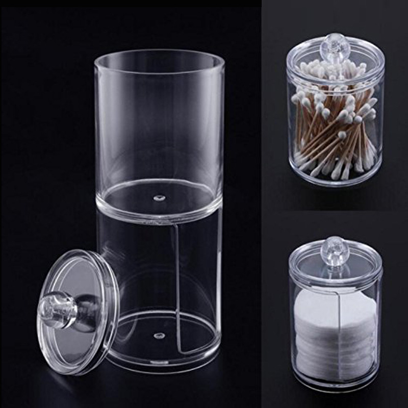Double-Layer Combination Cotton Swab Box Cosmetic Cotton Box Two In One Stacking Small Storage Tube