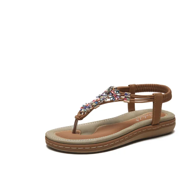 Spring New Plus Size Bohemian Flat Casual Fashion Sandals Women Comfortable Brown - Shop at LoveMi