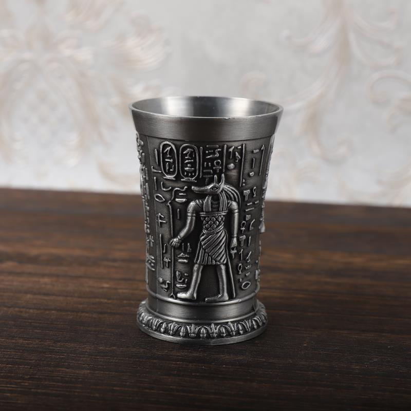 Title 1, Metal Vintage Egyptian Wine Glass Creative Liqu...