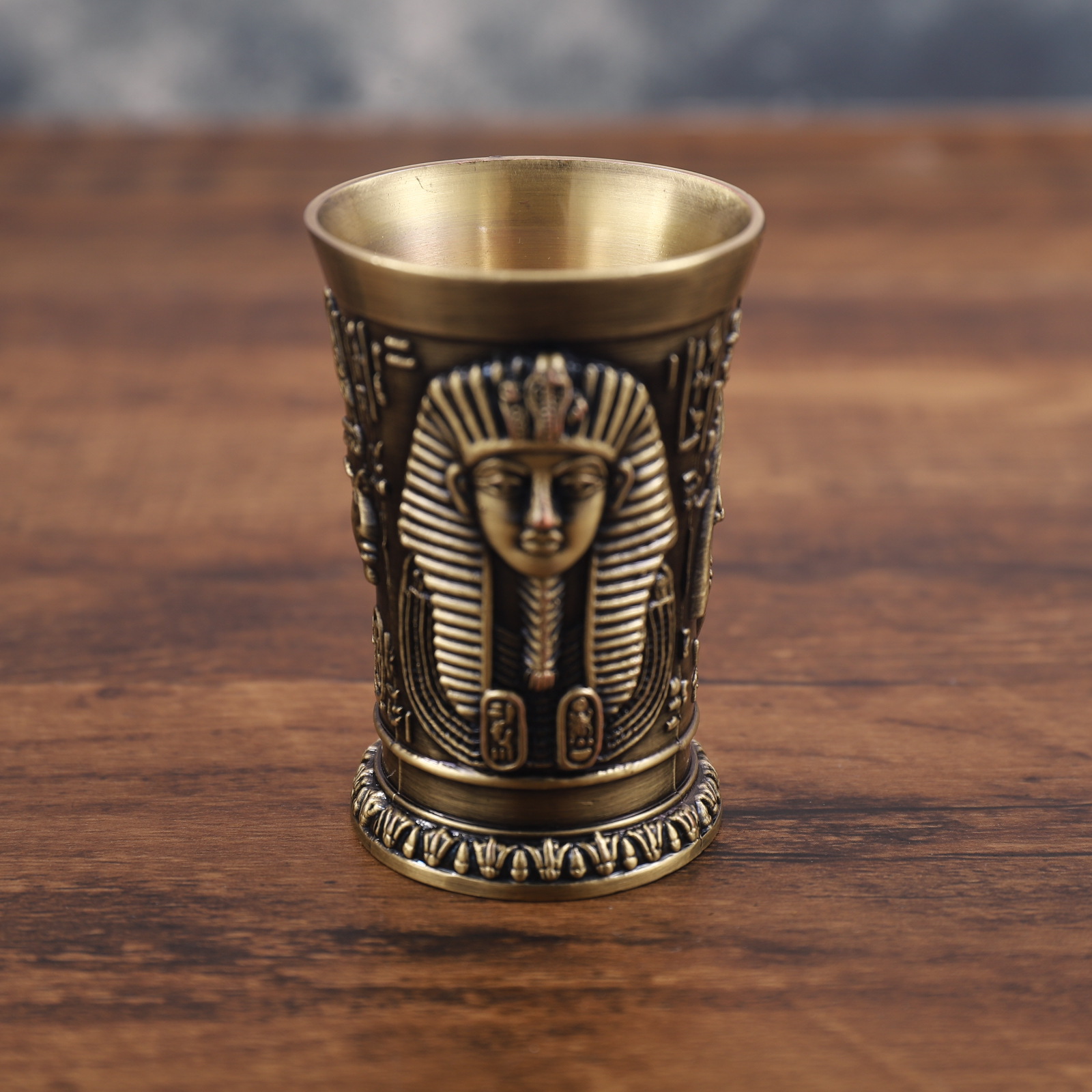 Title 5, Metal Vintage Egyptian Wine Glass Creative Liqu...