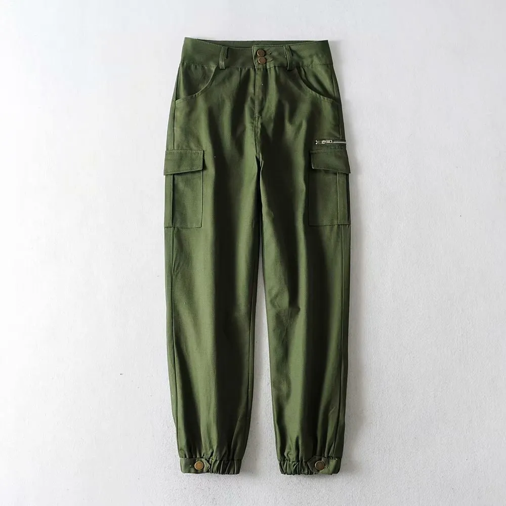 Women's Casual Loose-Fitting Overalls - Green