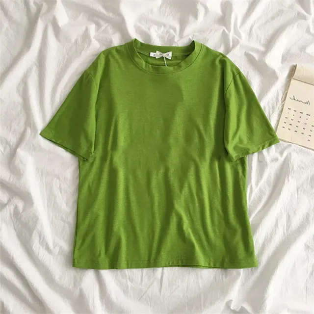 New Women'S Clothing Korean Student Loose Half Sleeve Solid Color Multifunctional Top Avocado Green - Shop at LoveMi