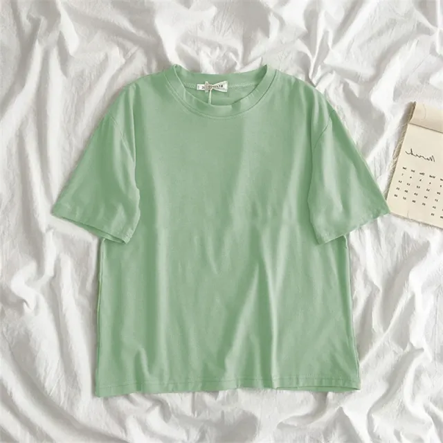 New Women'S Clothing Korean Student Loose Half Sleeve Solid Color Multifunctional Top Mint Green - Shop at LoveMi