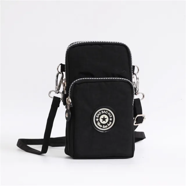 Mobile Phone Bag, Coin Purse, Mini Bag, Messenger Bag, Fabric Mobile Phone Bag, Hanging Neck, Wrist Bag, Arm Phone Bag Black - Shop at LoveMi