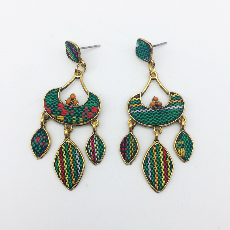 Bohemian Style Ethnic Earrings Color Patch