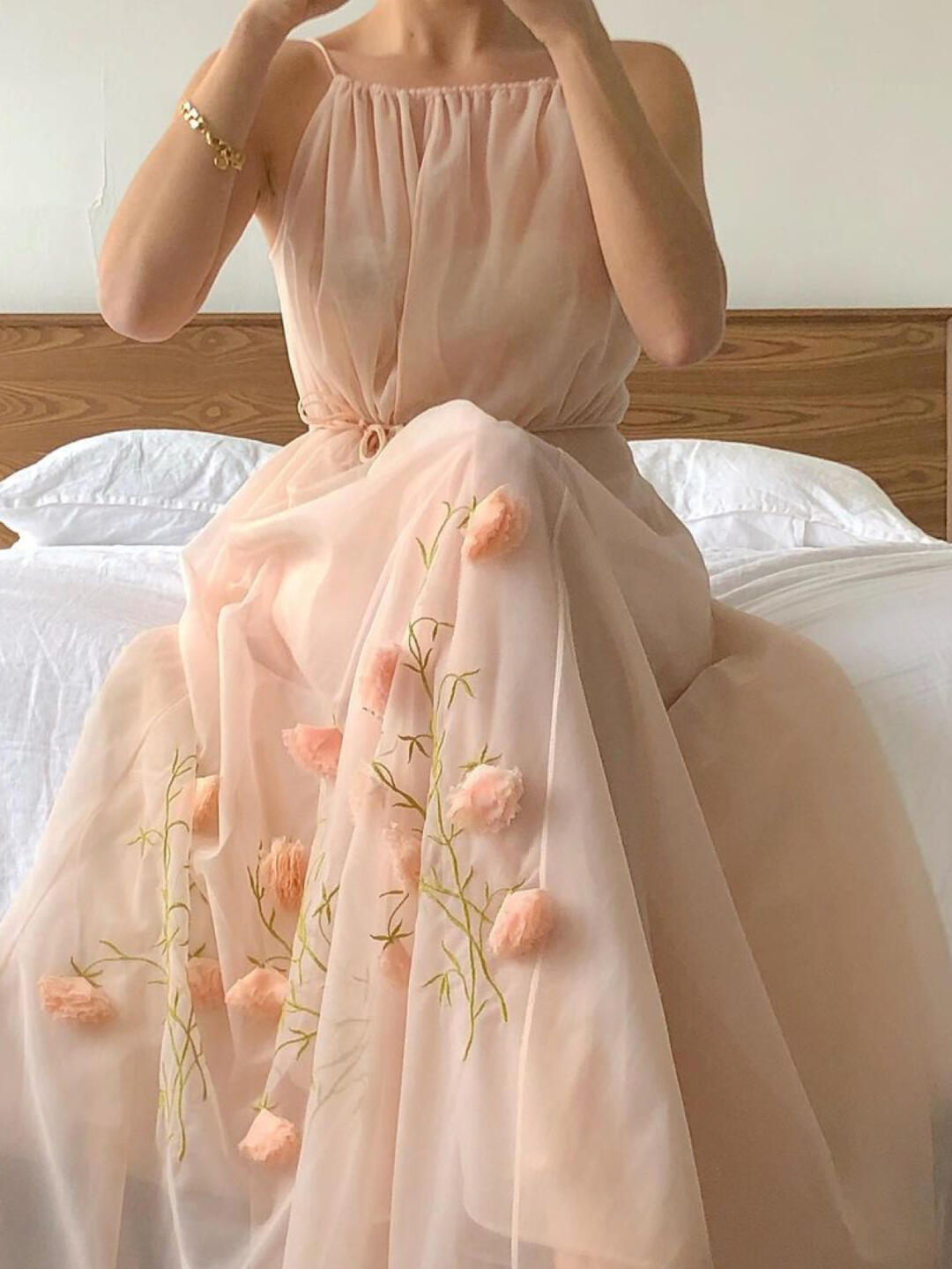 Gentle Temperament, Retro Niche Design, High-End Waist French First Love Long Skirt