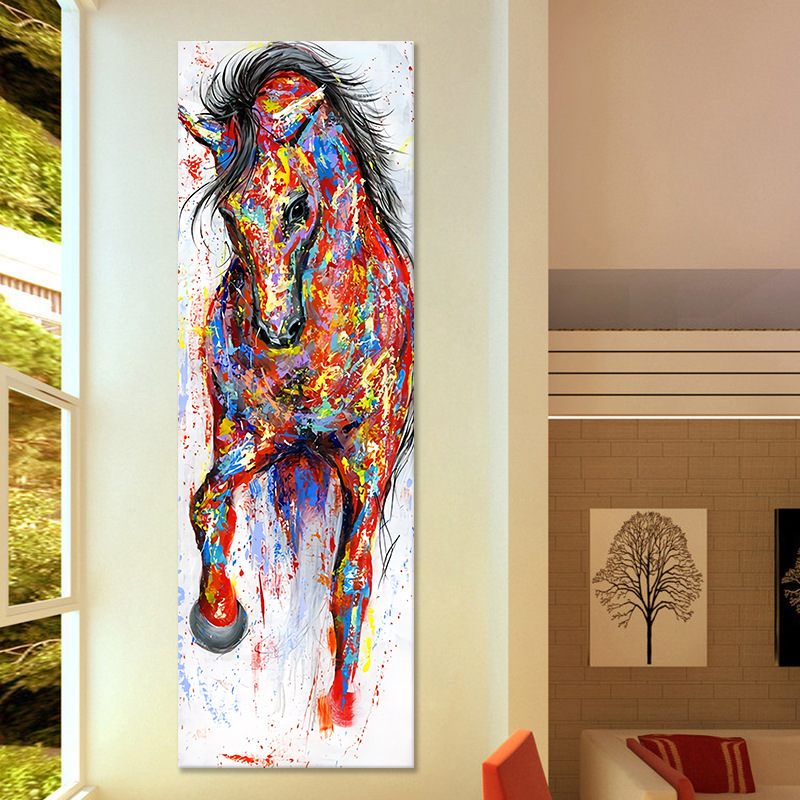 Factory Direct Supply Porch Corridor Watercolor Horse Paintings Home Decoration Painting Living Room Porch Paintings Frameless Painting Core — foto 3