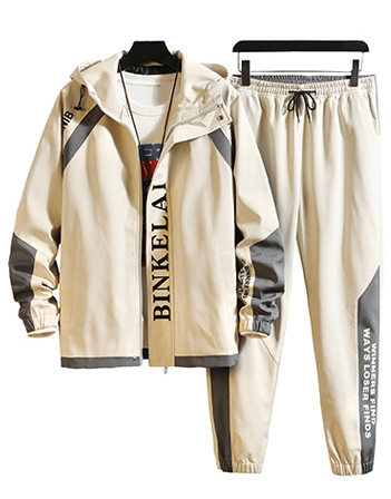 Autumn And Winter Sportswear Jacket Two-Piece Men'S Plus Velvet Trend A Handsome Trendy Brand Casual Suit