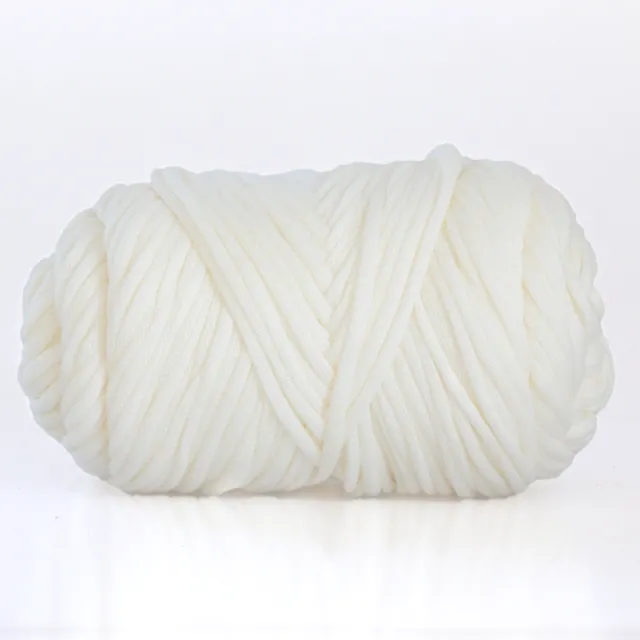 Hand Woven Slippers Thick Wool Thick Yarn Core Filled Cotton Yarn Ball White - Shop at LoveMi