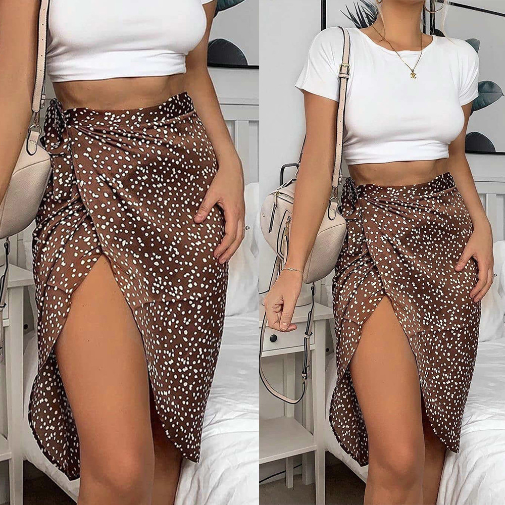 Skirt Featured One-Piece Lace-Up Printed Skirt