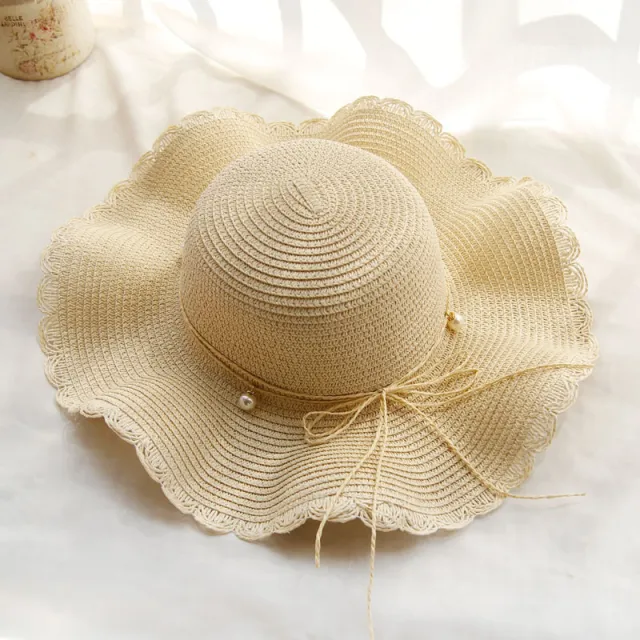 Straw Sun Hat Women'S Foldable Big Eaves Beige - Shop at LoveMi