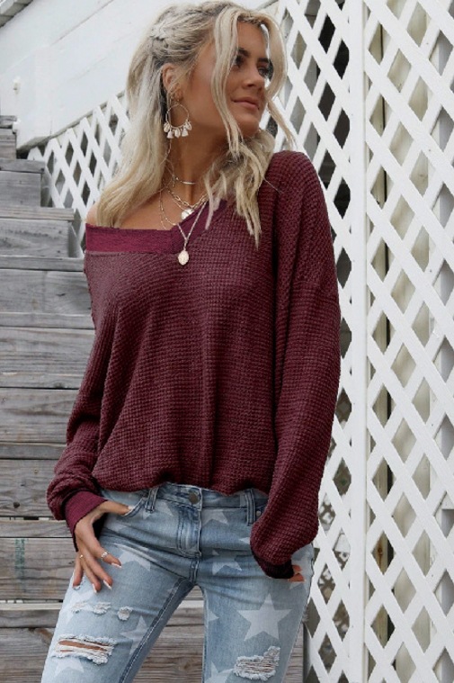 Title 4, Womens V-Neck Long-Sleeved Top Sweater