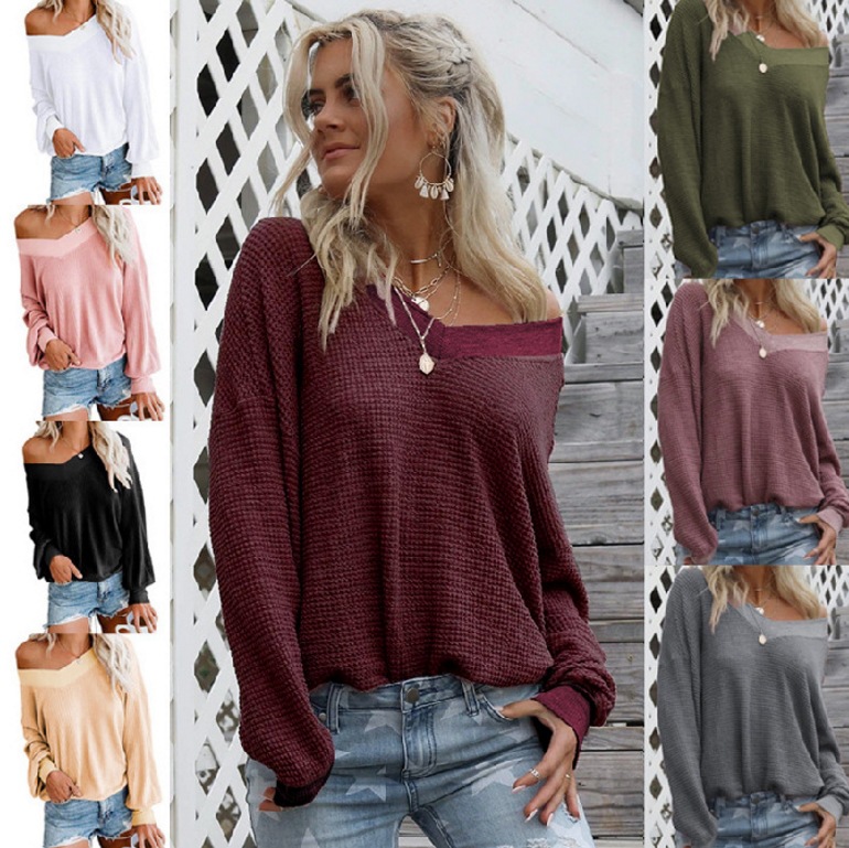 Title 6, Womens V-Neck Long-Sleeved Top Sweater