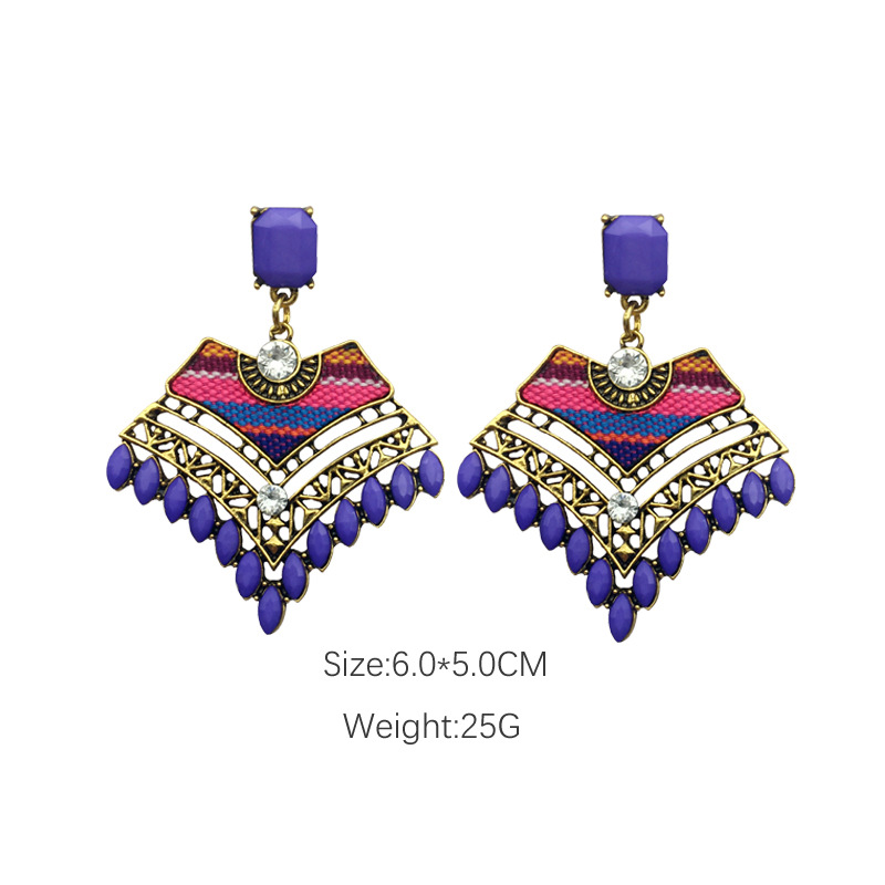 Retro Ethnic Style Exaggerated Geometric Earrings European And American Bohemian Earrings