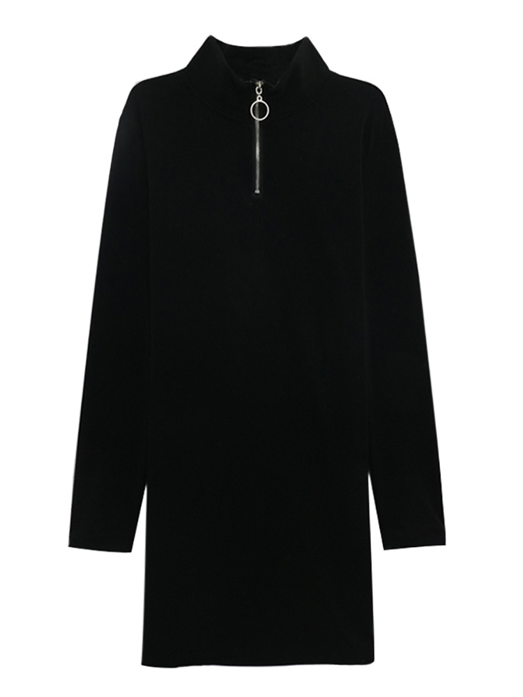 Black Dress Women Fall Winter New Korean Mid-Length Style