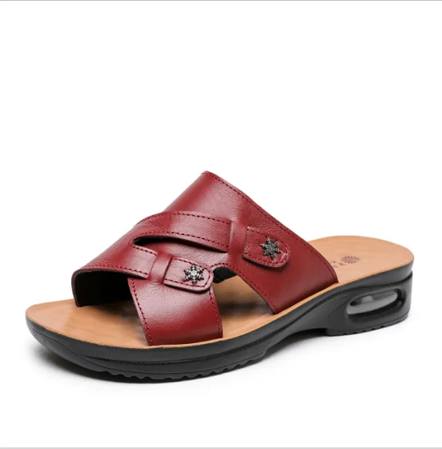 Soft Bottom Non Slip Comfortable Lady Slippers Red - Shop at LoveMi