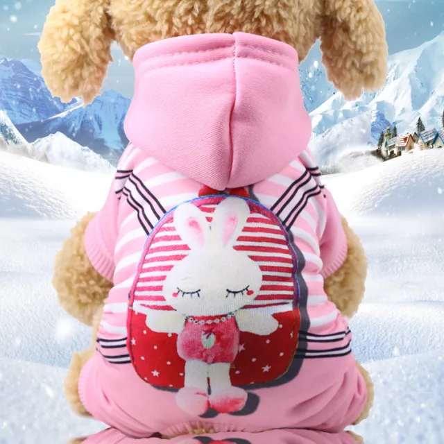 Pet Clothes Four Legged Clothes Button Dog Clothes Pink Stripes - Shop at LoveMi