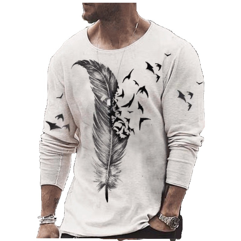 Title 6, T-shirt casual a maniche lunghe da uomo con sta...