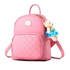 Autumn And Winter New Backpack College Style Casual Backpack Korean Fashion Trendy Ladies Bag Bear School Bag On Behalf Of - Pink - View 1