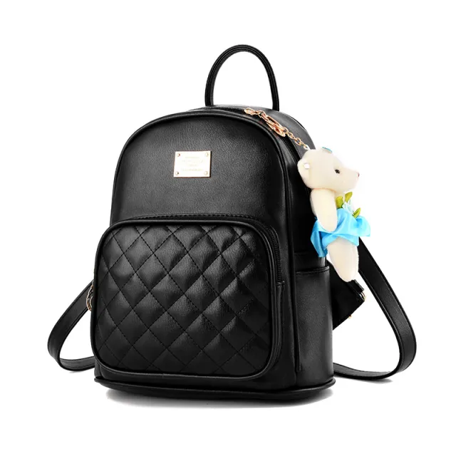 Autumn And Winter New Backpack College Style Casual Backpack Korean Fashion Trendy Ladies Bag Bear School Bag On Behalf Of Black - Shop at LoveMi