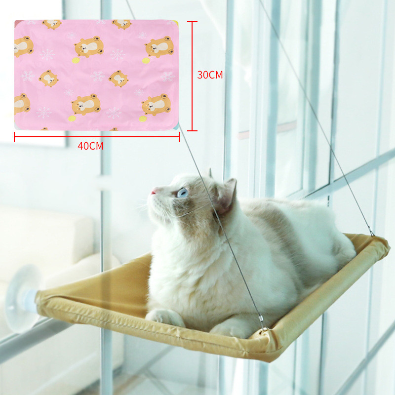 Pink bear ice pad cat hammock