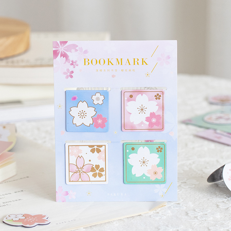 Yanji Magnetic Bookmarks Falling Sakura Series Cute Girl Gift Book Folder Fridge Magnet 4 Styles