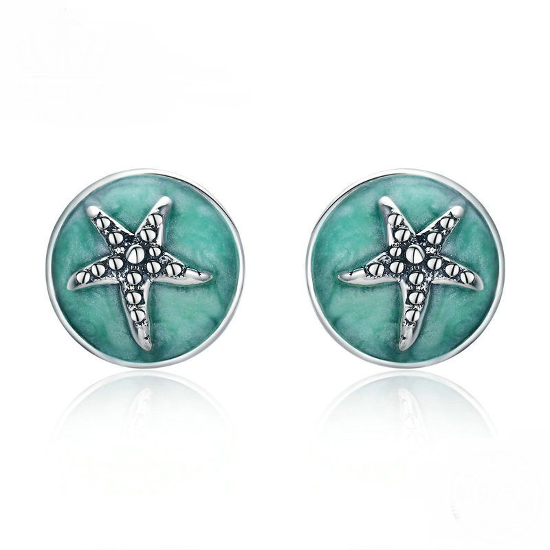 New Sterling Silver Starfish Earrings Women