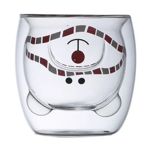 Double layer Juice Glass Heat resistant Double layer Cup Coffee Cup Love Gift Bear Cup Bib Bear - Shop at LoveMi