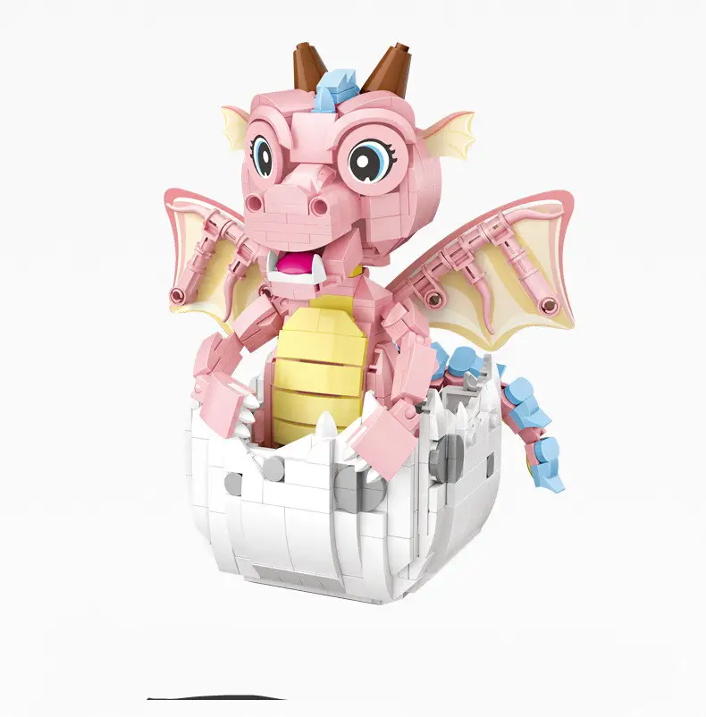 LOZ New Product Small Particle Building Block Pink Dinosaur Model Inserting Building Block Educational Toy Lizhi 1122