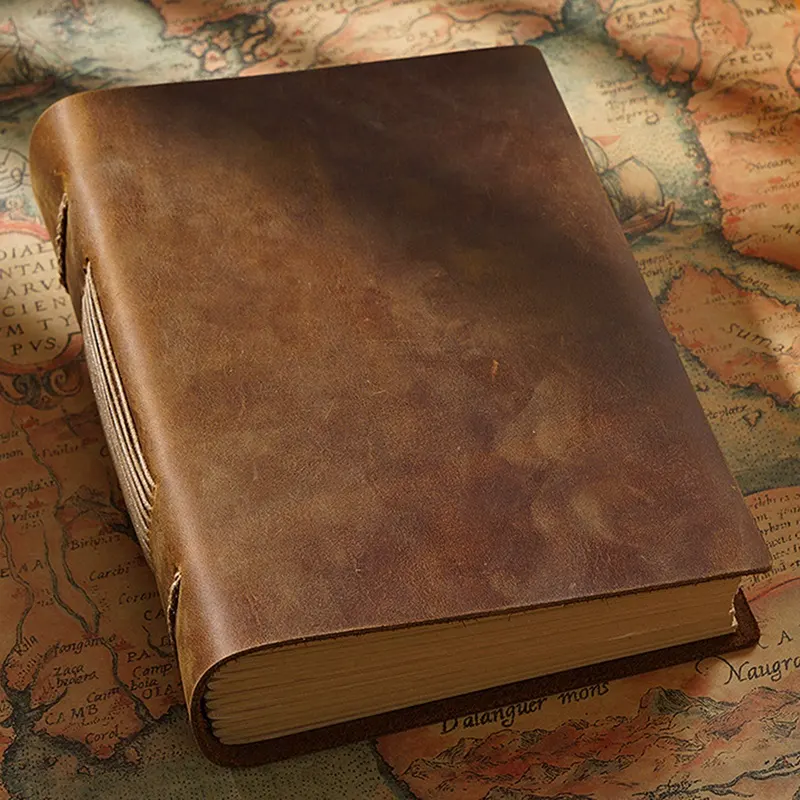 Original Handmade Sketchbook Cowhide Notebook Retro Leather Creative Diary