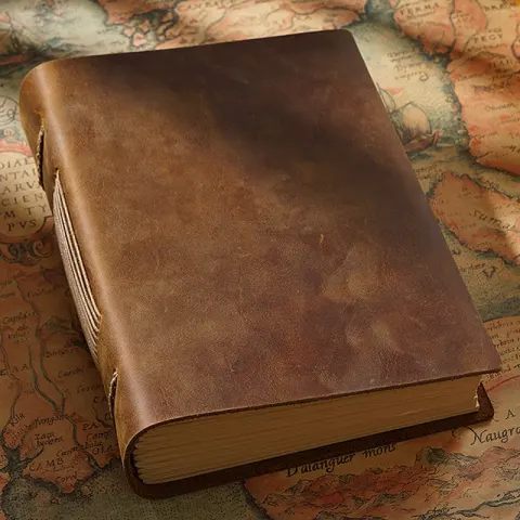 Original Handmade Sketchbook Cowhide Notebook Retro Leather Creative Diary