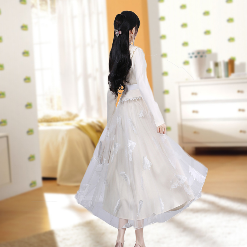 Embroidered Feather Maxi Dress, picture 6 of 6