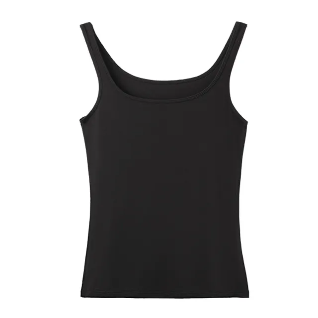 CANVAUS Summer New Women's Solid Color Modal Comfortable Sports Vest Outer Wearing Female Top Black - Shop at LoveMi