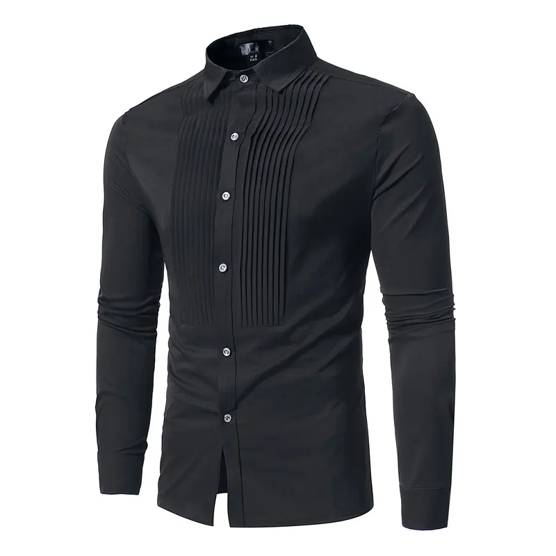 Royal Blue Wedding Tuxedo Shirt Men Brand Fashion Slim