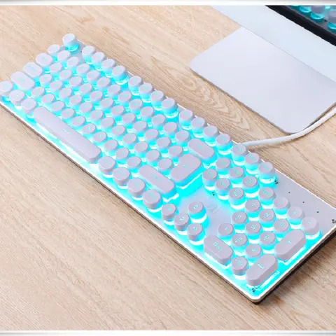 Wired Gaming Keyboard Manipulator Computer Desktop Home Punk Retro
