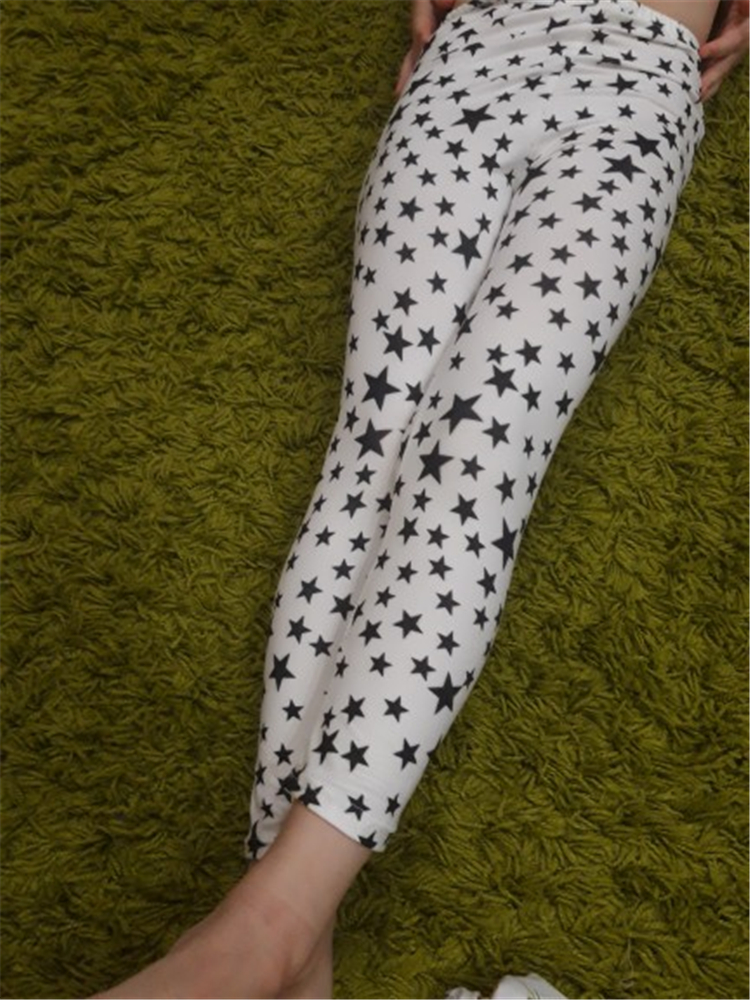 Printed Cream Leggings For Spring Summer