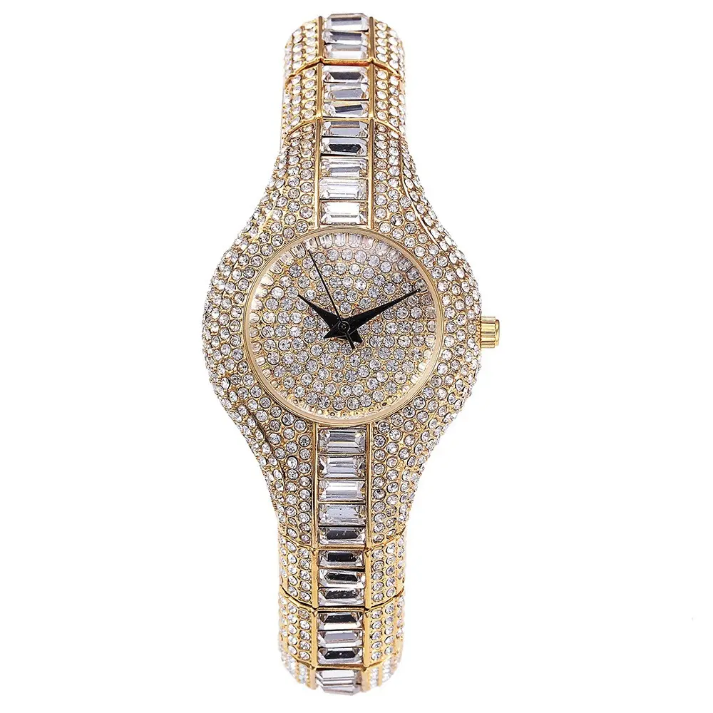 Fashion Watch with Diamonds and Colorful Stones Full
