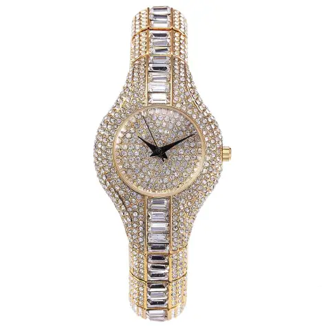 Fashion Watch with Diamonds and Colorful Stones Full