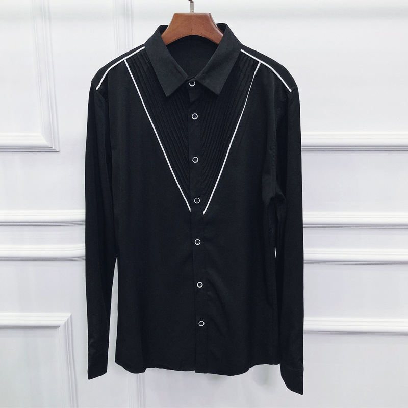 Men's Long Sleeve Shirt Fashion Slim Top Cardigan