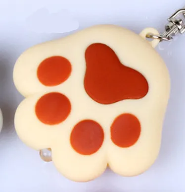 Autumn And Winter Cat Paw Keychain Ring Chain Bell Pendant Vocal Light Emitting Gift Creative Mobile Phone Shell Car Interior Accessories Yellow - Shop at LoveMi