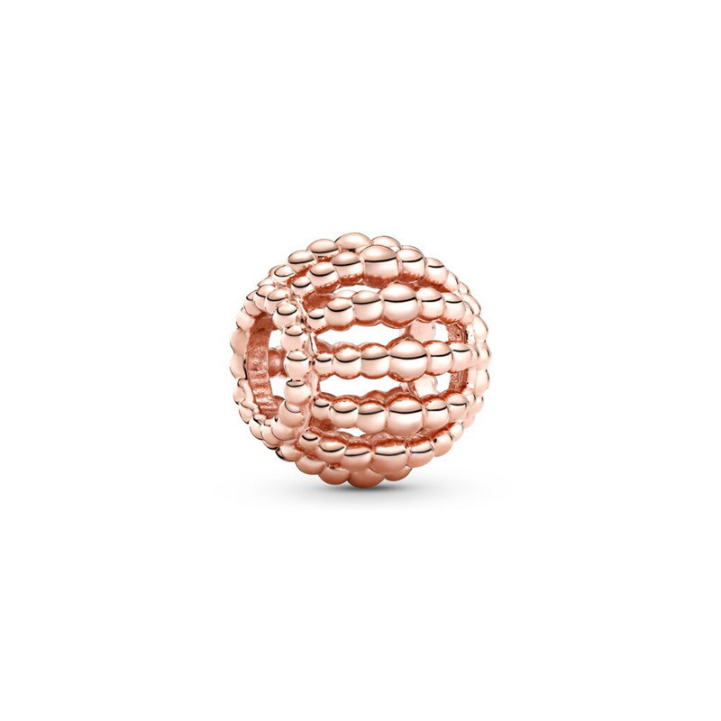 New Rose Gold Beaded Bracelet Love Heart Pave Beads