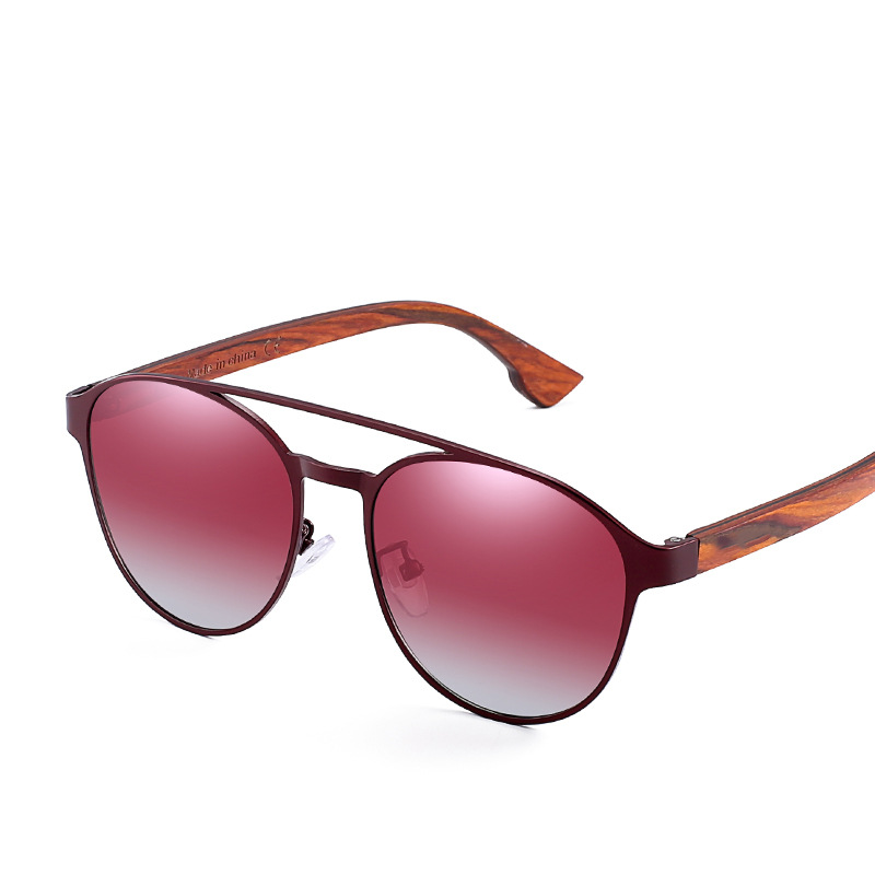 Polarized Sunglasses Fashion Colorful Polarized Lens Wooden Glasses