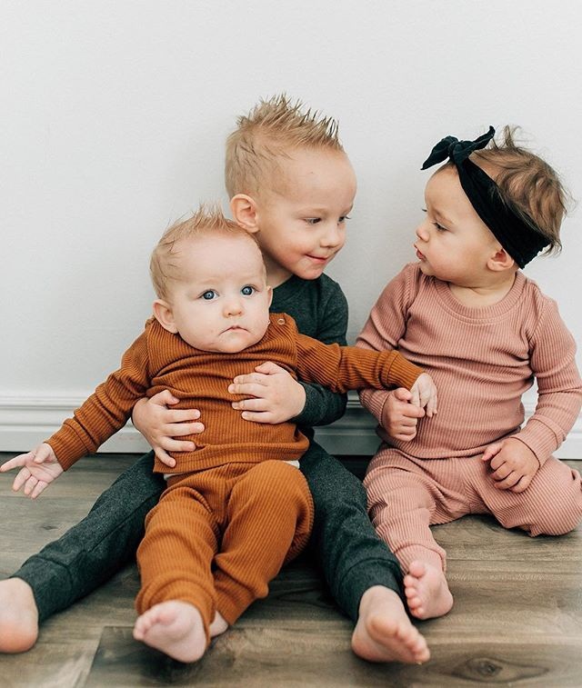 Autumn Boys And Girls Hang Strip Long Sleeve Homewear Suit