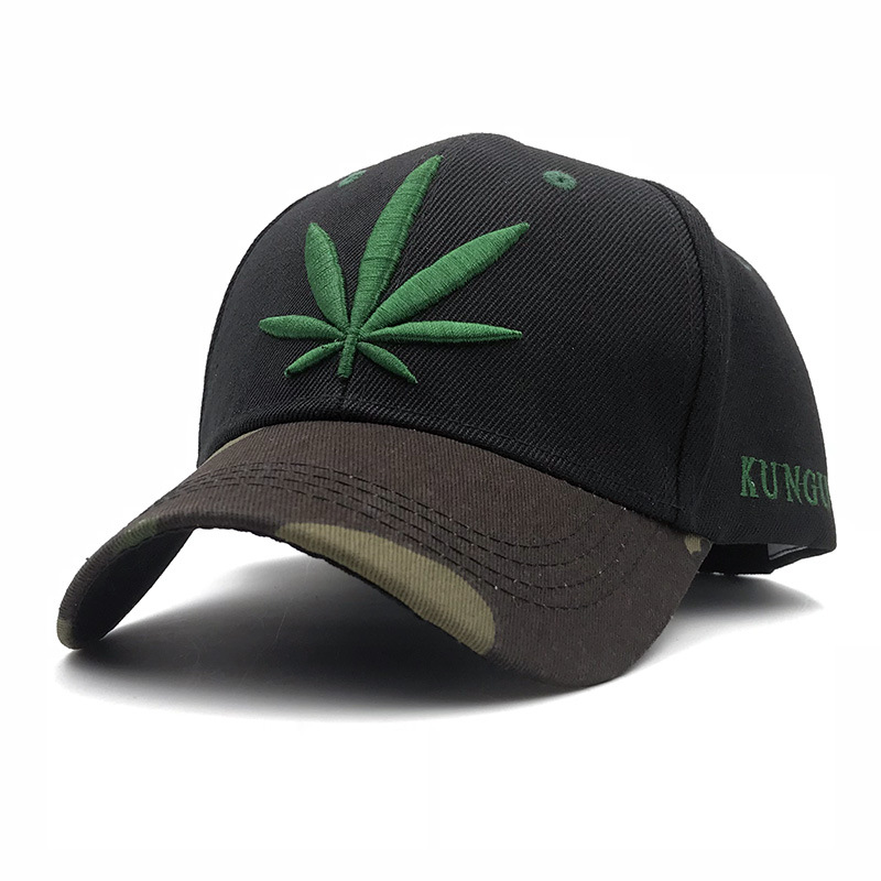 Korean Version Of Solid Color Simple Curved Brim Three-Dimensional Embroidery Maple Leaf Baseball Cap For Men And Women All-Match Fashion Outdoor Camouflage Cap — foto 3