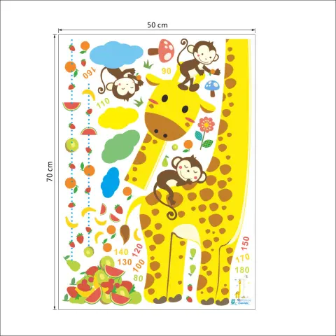 Children'S Room Wall Decoration Stickers Cartoon Height Removable Bedroom