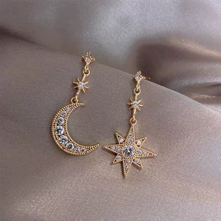 Star Moon Earrings Simple Fashion Earrings