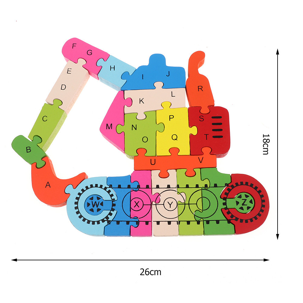 Title 2, Alfabeto e numeri in legno per bambini Puzzle a...