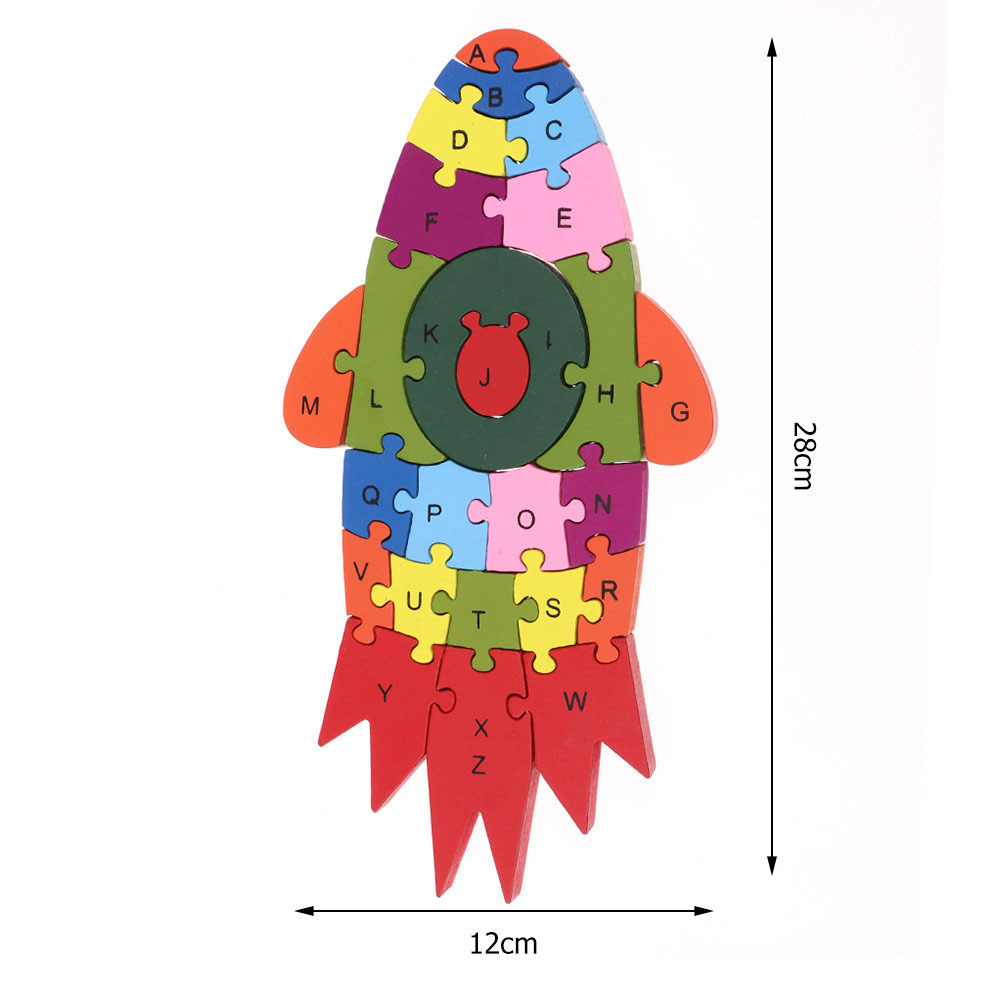 Title 4, Alfabeto e numeri in legno per bambini Puzzle a...